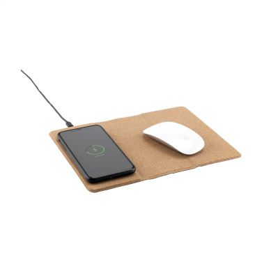 Logo trade promotional gift photo of: Cork Wireless Charging Mousepad