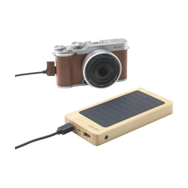 Logo trade promotional items image of: Solar Powerbank 8000+ Wireless Charger