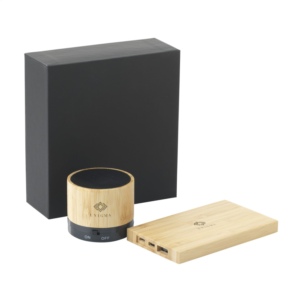 Logotrade promotional merchandise photo of: PowerBox Bamboo gift set