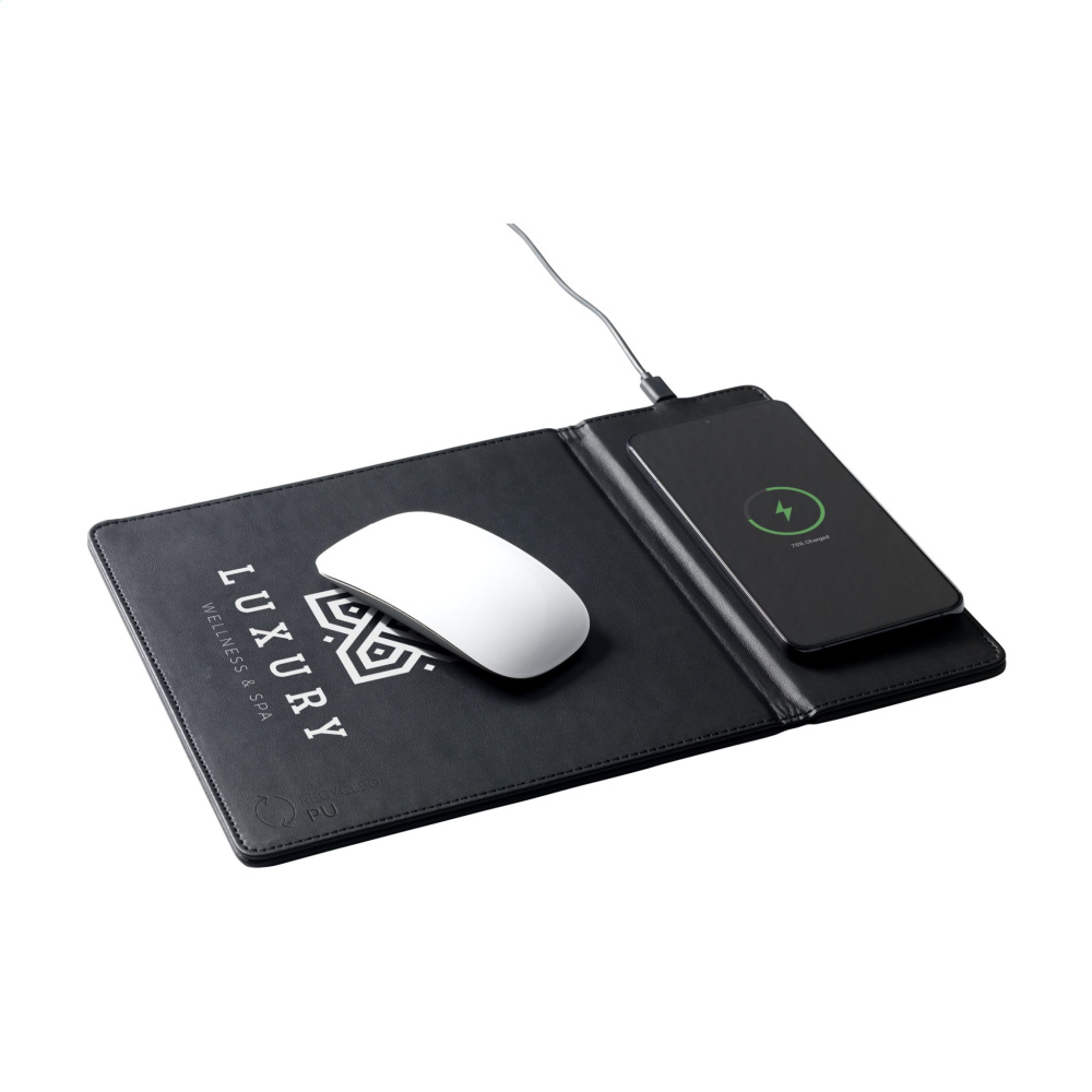 Logo trade business gift photo of: RCS Recycled Wireless Charging Mousepad