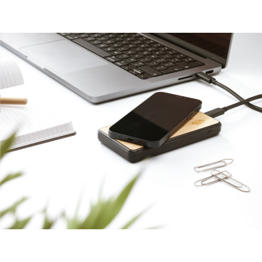 Logotrade business gifts photo of: Boru Bamboo RCS Recycled ABS Powerbank Wireless Charger