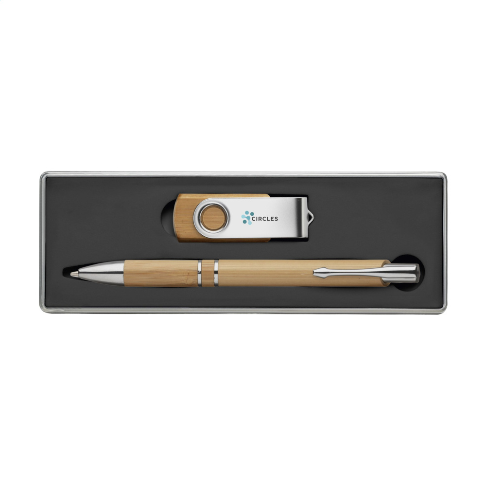 Logotrade advertising product image of: Bamboo Connect Giftset 8 GB
