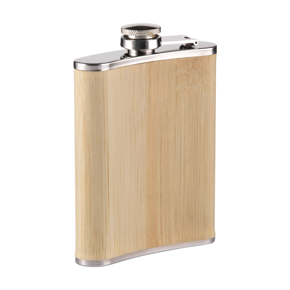Logo trade corporate gift photo of: Hipflask Bamboo 200 ml drinking bottle