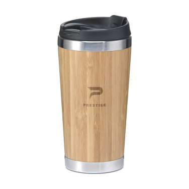Logo trade promotional merchandise image of: Tokyo 450 ml bamboo thermo cup