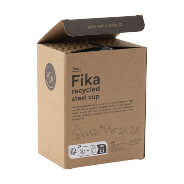Logo trade business gifts image of: Fika RCS Recycled Steel Cup 400 ml thermo cup