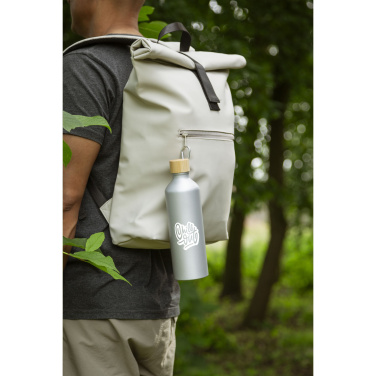 Logo trade promotional gifts picture of: AluBamboo GRS Recycled Alu 750 ml water bottle