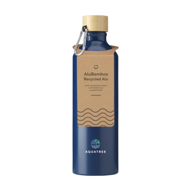 Logotrade promotional item picture of: AluBamboo GRS Recycled Alu 750 ml water bottle
