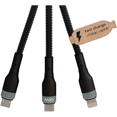 Logotrade promotional item image of: SCX.design C53 100W 5-in-1 rPET ultra fast charging cable