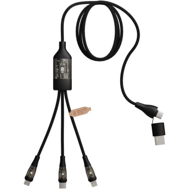 Logo trade promotional giveaways image of: SCX.design C50 5-in-1 fast charging 100W/5A cable with digital display