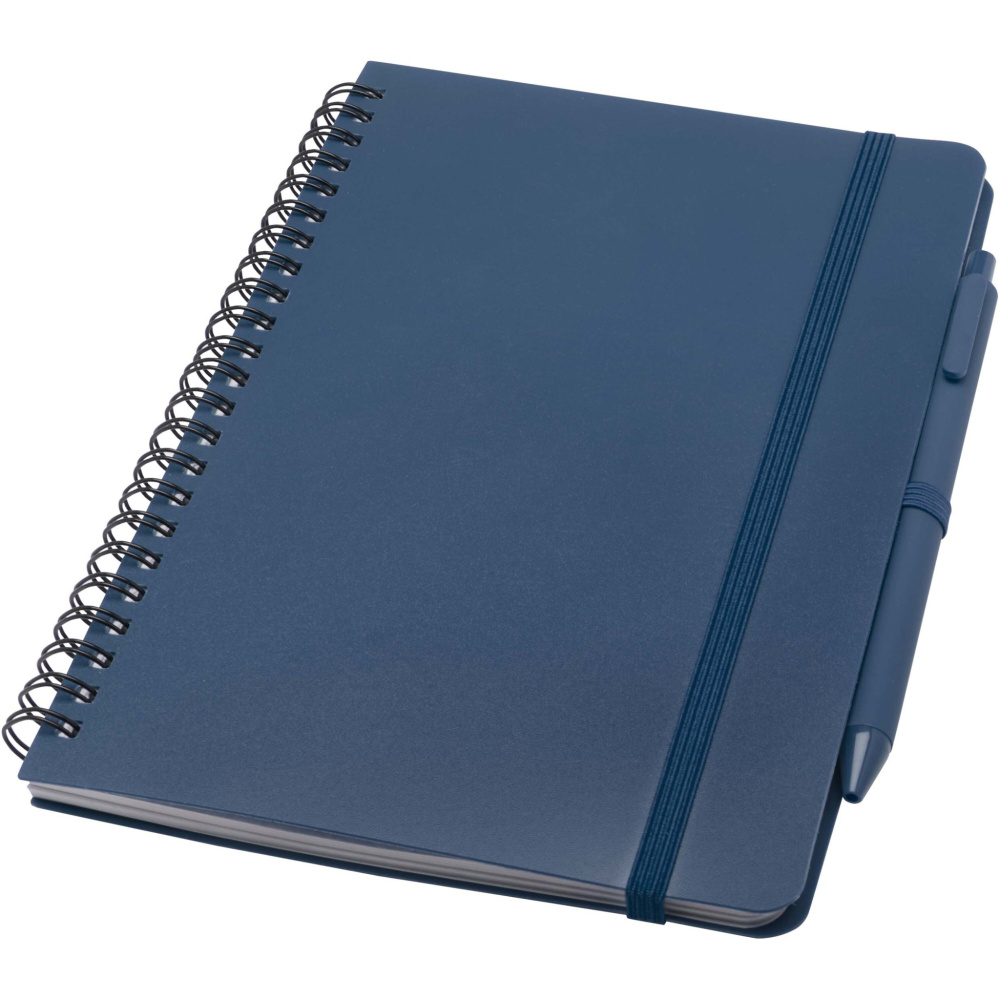 Logotrade promotional products photo of: Thalaasa A5 ocean-bound hard cover notebook with ballpoint pen (black ink)