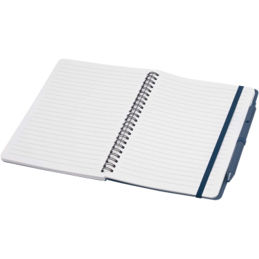 Logo trade promotional gifts image of: Thalaasa A5 ocean-bound hard cover notebook with ballpoint pen (black ink)