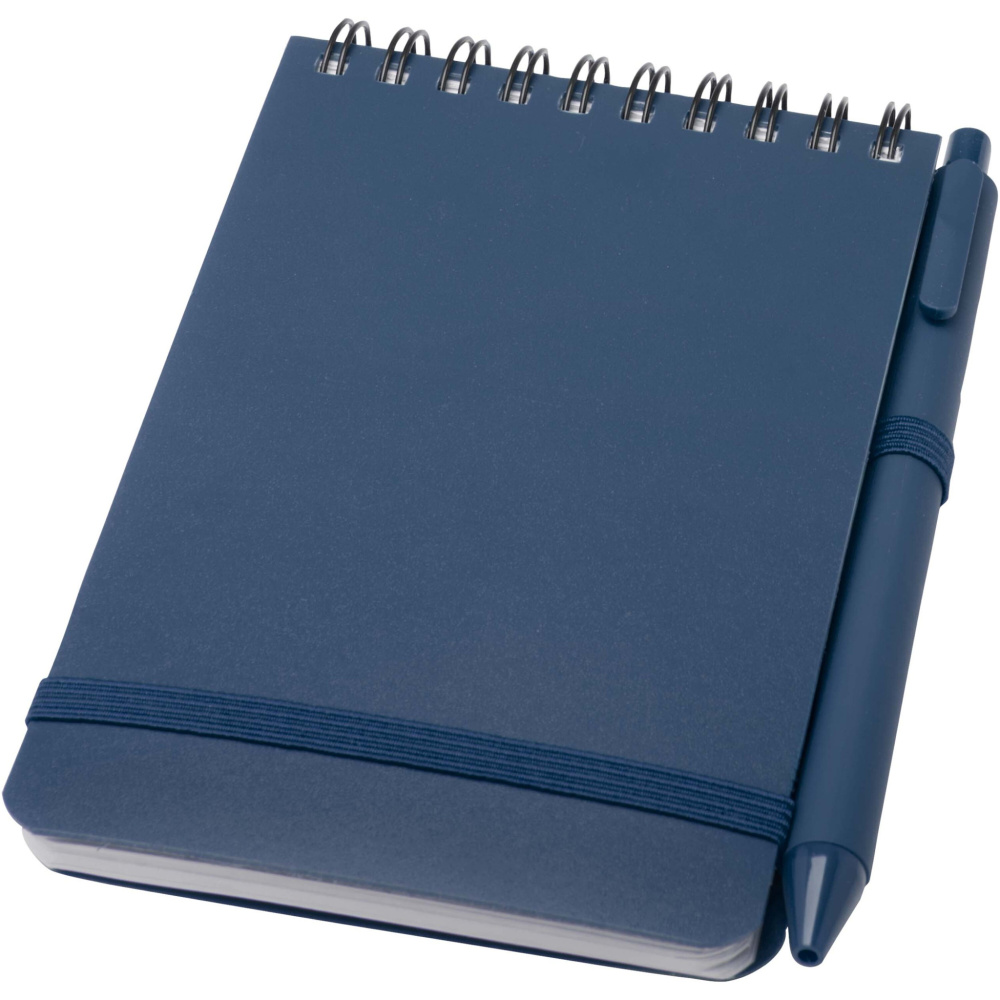 Logo trade business gift photo of: Thalaasa A6 hard cover ocean-bound notebook with ballpoint pen (black ink)