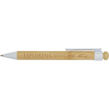 Logotrade promotional merchandise picture of: Rattan bamboo and recycled plastic ballpoint pen (black ink)