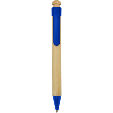 Logotrade promotional merchandise image of: Rattan bamboo and recycled plastic ballpoint pen (black ink)