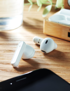 Logotrade business gift image of: TWS earbuds in bamboo case