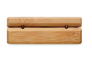 Logo trade corporate gift photo of: TWS earbuds in bamboo case