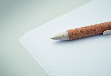 Logotrade advertising products photo of: Cork 4-colour ink ball pen