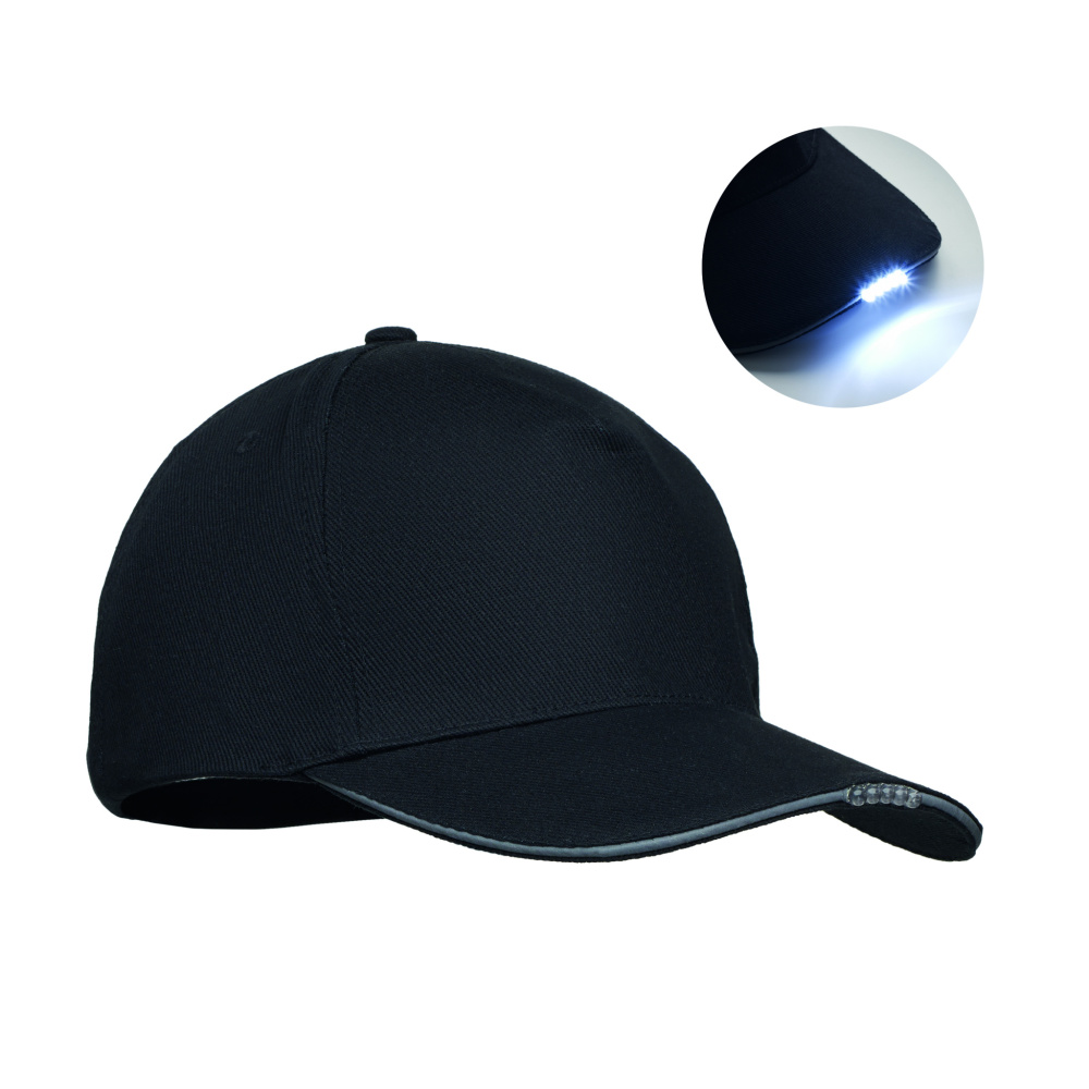 Logotrade promotional product image of: 5 panel LED cotton cap 220gr/m²