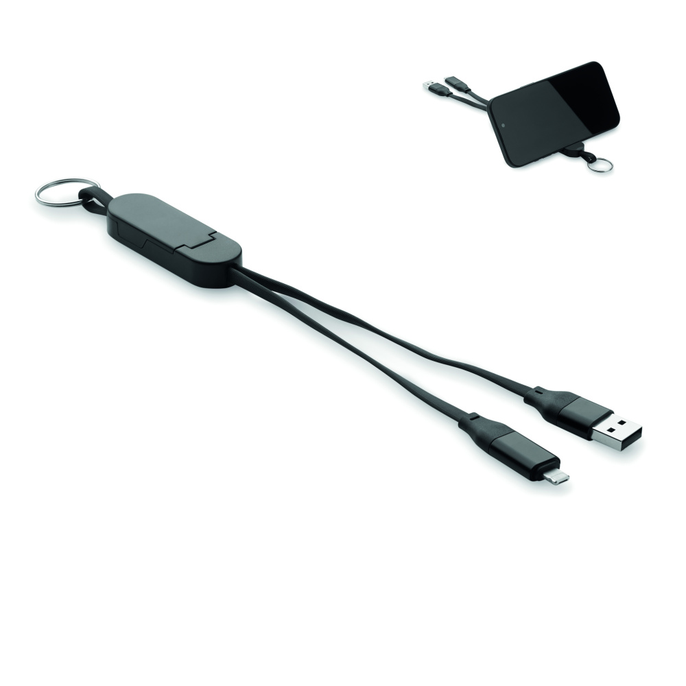 Logo trade business gifts image of: 60W cable keyring recycled ABS