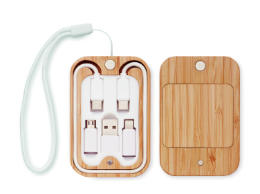 Logo trade corporate gifts image of: 15W wireless charger in bamboo