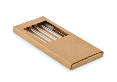 Logotrade promotional merchandise picture of: 4 reusable glass straws