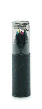Logotrade advertising products photo of: 6 black colouring pencils