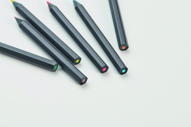 Logo trade advertising products image of: 6 black colouring pencils