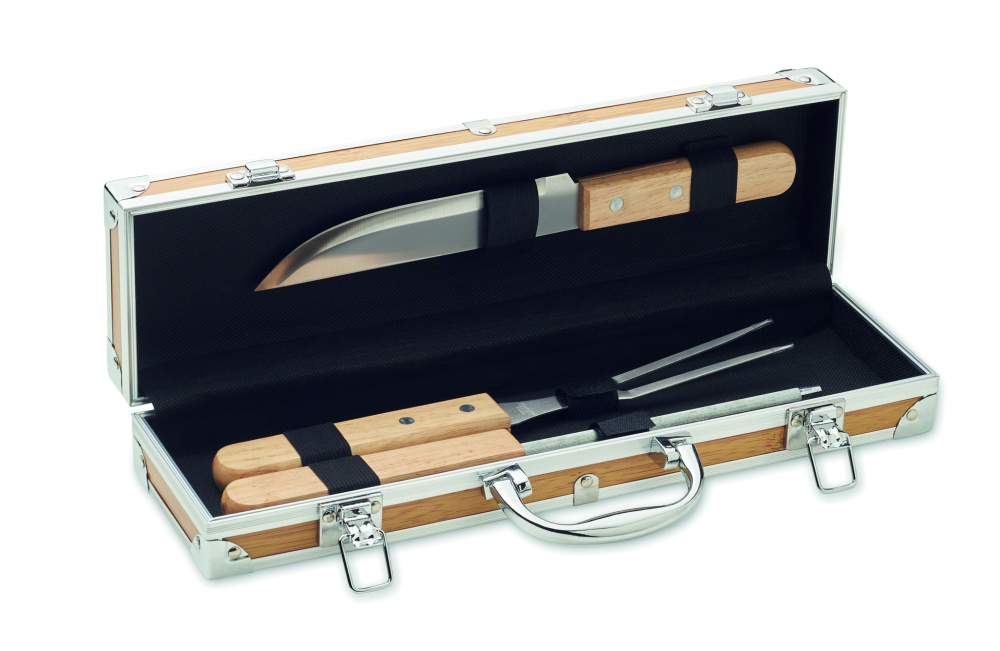 Logo trade promotional giveaways picture of: Stainless steel barbecue tools