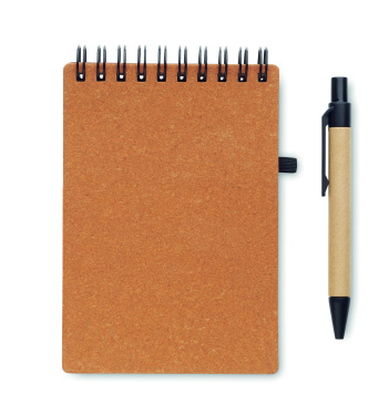 Logo trade business gifts image of: Recycled notebook with ball pen