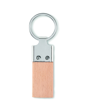 Logo trade promotional merchandise photo of: Key ring with rubber wood