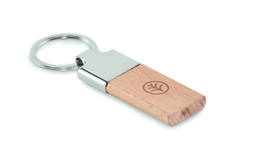 Logo trade corporate gifts picture of: Key ring with rubber wood