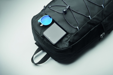 Logo trade promotional giveaways picture of: 600D RPET polyester backpack