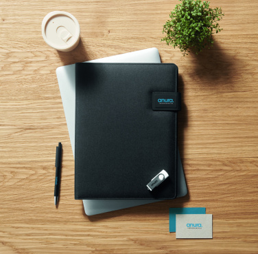 Logo trade promotional items image of: A4 folder and wireless charger