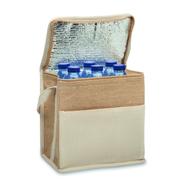 Logo trade advertising products picture of: Jute and canvas cooler bag 3L