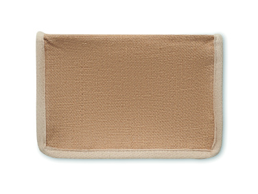 Logo trade promotional merchandise picture of: Jute and canvas cooler bag 3L