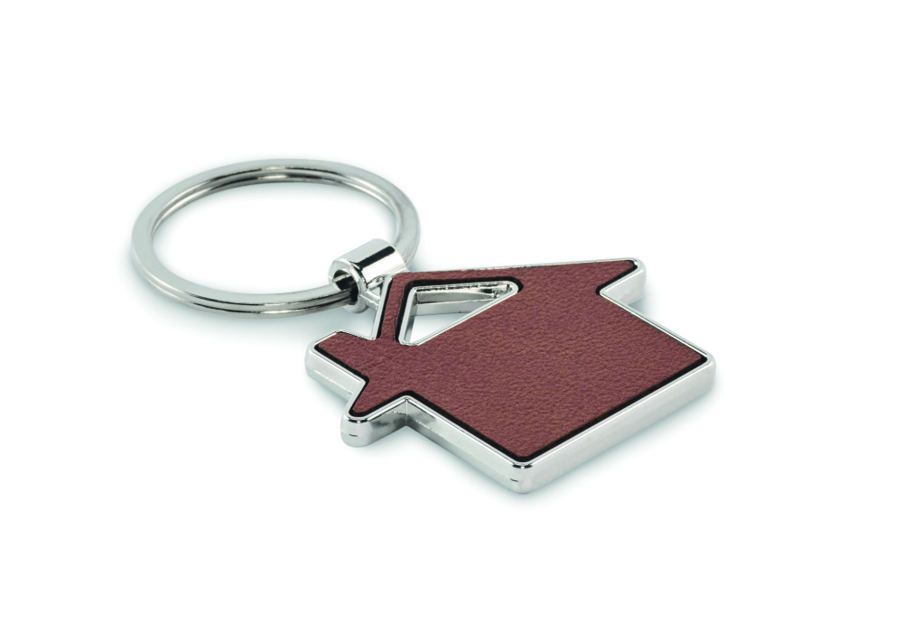 Logo trade corporate gifts image of: House shaped key ring