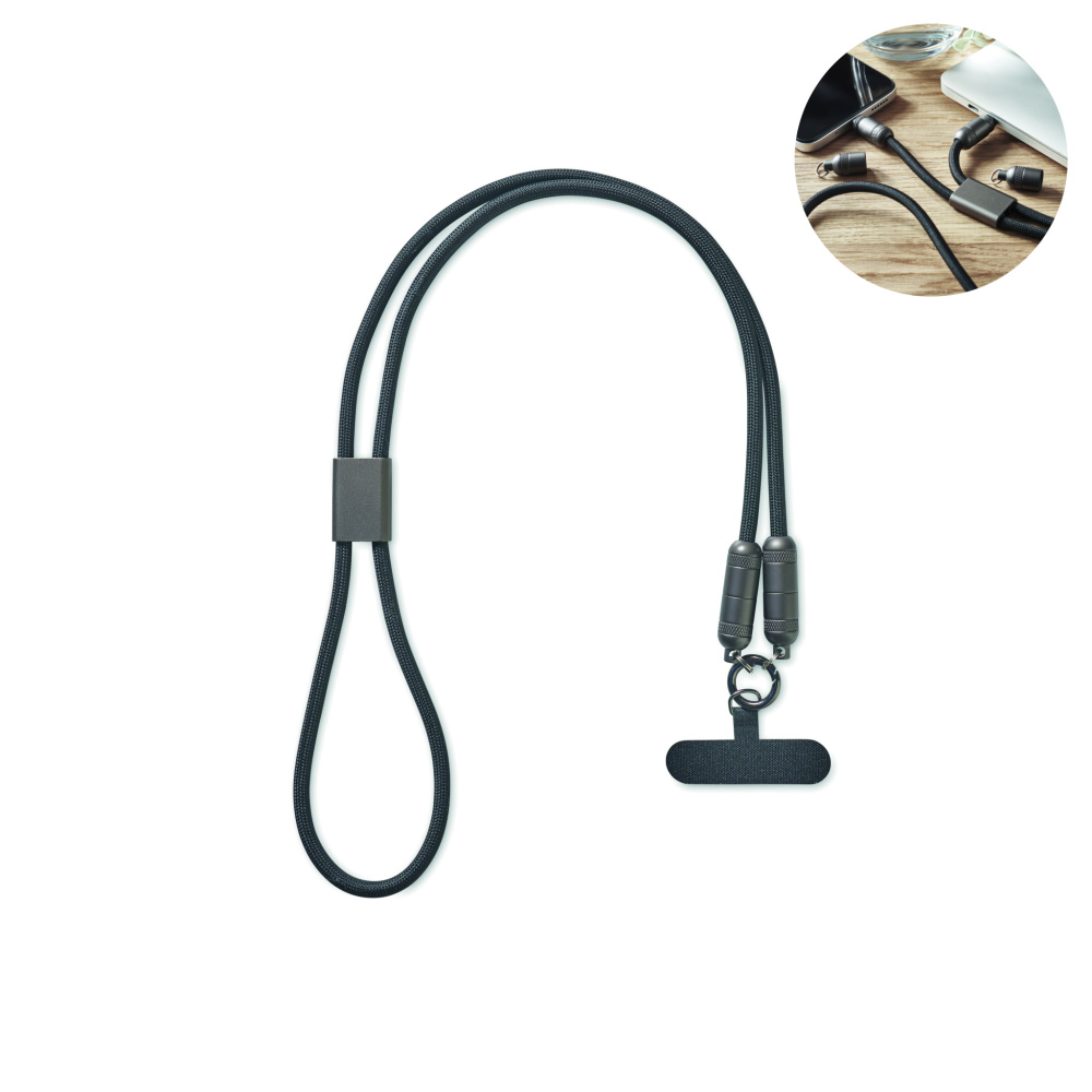 Logo trade promotional gift photo of: 60W phone holder lanyard cable