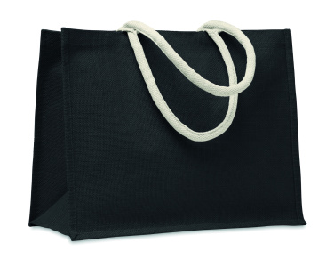 Logo trade promotional giveaways image of: Jute bag with cotton handle