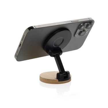 Logotrade promotional giveaway picture of: Magmount RCS recycled plastic and bamboo phone stand