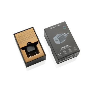 Logotrade promotional product picture of: Urban Vitamin Monterey RCS recycled plastic 20W GAN charger