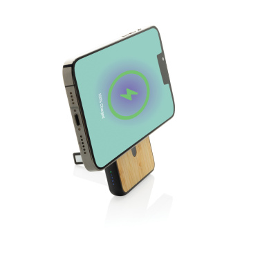 Logotrade corporate gift picture of: Zen RCS rplastic 5000 mah 5W magnetic bamboo powerbank