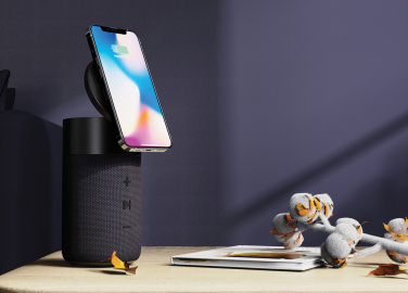 Logotrade promotional item image of: Urban Vitamin Anaheim RCS recycled 10W speaker 15W charger