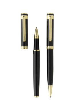 Logo trade promotional giveaway photo of: Swiss Peak Luca RCS recycled brass deluxe pen set