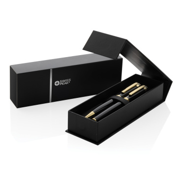 Logo trade corporate gift photo of: Swiss Peak Luca RCS recycled brass deluxe pen set