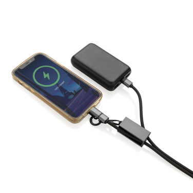 Logotrade promotional product image of: Terra RCS recycled PET phone cord with dual charge cable