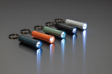 Logo trade promotional gifts image of: Flash RCS recycled aluminium keychain torch