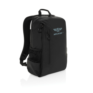 Logo trade promotional gifts picture of: Lima Aware™ RPET water resistant 15.6 laptop backpack