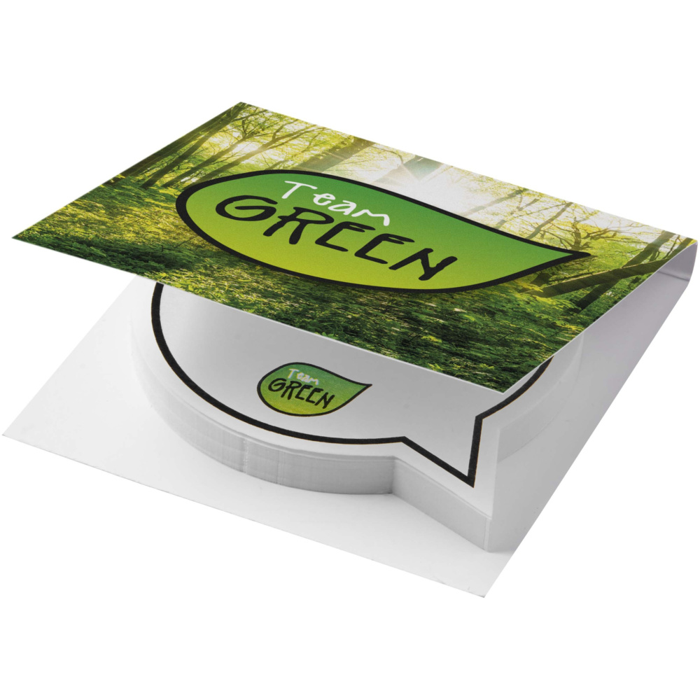 Logo trade promotional giveaways image of: Sticky-Mate® soft cover speech bubble shaped sticky notes