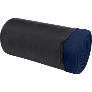 Logo trade promotional merchandise photo of: Huggy fleece plaid blanket with carry pouch 220x250 cm