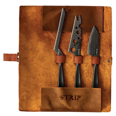 Logo trade promotional gifts picture of: BOSKA Cheese Knife Set Monaco+ Black